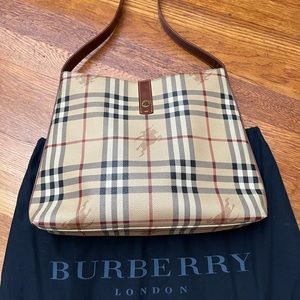 Authentic Burberry Haymarket Check Hobo